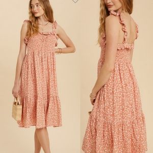 sale Boho Floral Ruffle Dress